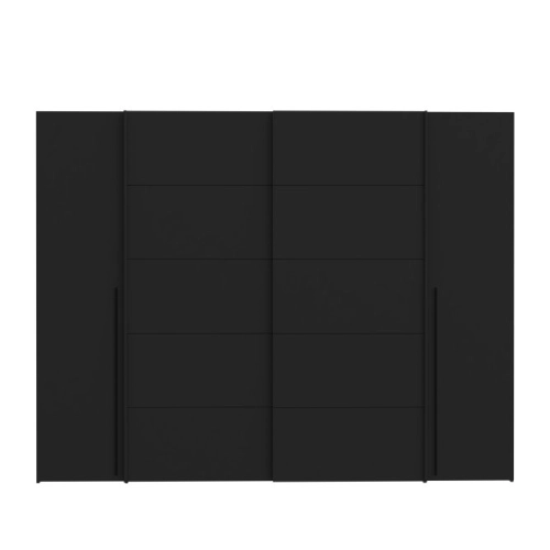 Szafa ubraniowa 270 cm Przesuwna Kolor Czarno / Biały